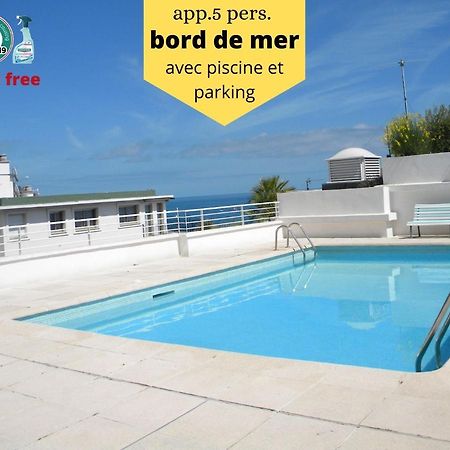 App Le Rocazur Avec Piscine Et Parking En Bord De Mer A 500M Du Centre Ville Menton Buitenkant foto