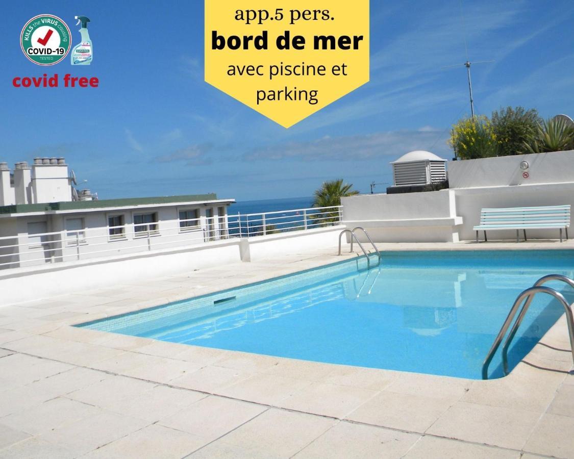 App Le Rocazur Avec Piscine Et Parking En Bord De Mer A 500M Du Centre Ville Menton Buitenkant foto